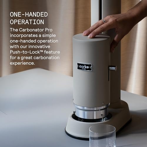 Aarke Carbonator Pro, Sparkling & Carbonation Water Machine, Stainless Steel with Glass Reusable Bottle Volume 800 mL/27 fl oz (Stainless Steel) - Thumbnail 5