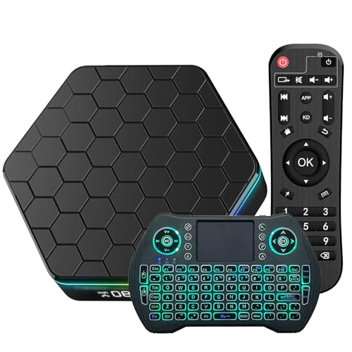 Android TV Box 12.0 Support WIFI6 2.4/5G WiFi BT5.0 with Mini Wireless Keyboard