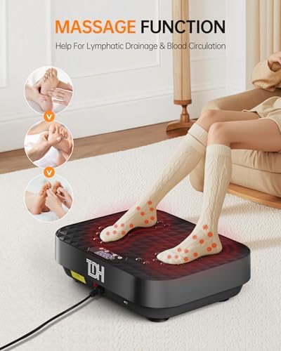 TDH Vibration Plate Exercise Machine, Power Plate Vibration Platform for Weight Loss,Vibrating Plate for Lymphatic Drainage, Shaping Toning with Resistance Band,Home Gym 4 41mMwPki uL. AC