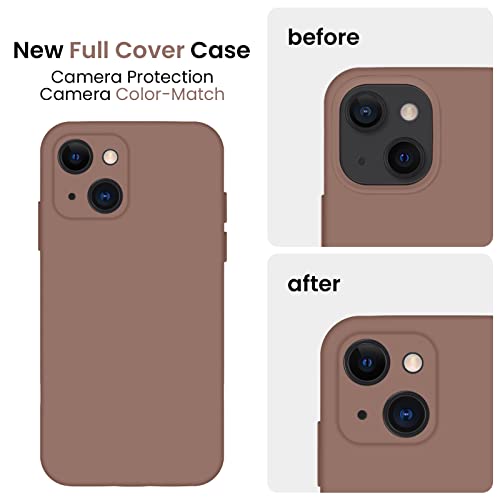 Image of FireNova Designed for iPhone 13 Case, Silicone Upgraded [Camera Protection] Phone Case, Soft Anti-Scratch Microfiber Lining Inside, 6.1 inch, Light Brown