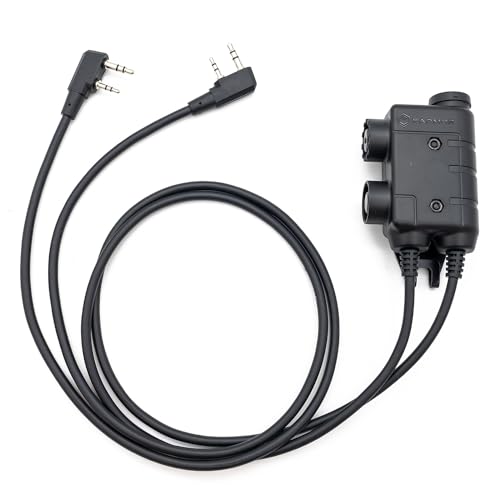 EARMOR Tactical Headsets PTT Dual Push-to-Talk PTT Nexus 7.00 Plug for Kenwood/Baofeng radios