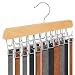 LMOMSS Belt Hanger for Closet,Belt Rack Organizer with 20 Hooks,360° Rotating Wooden Belt Holder for Storage Up to 60 Belts,Belt Keepers for Ties,Tank Tops and Accessories