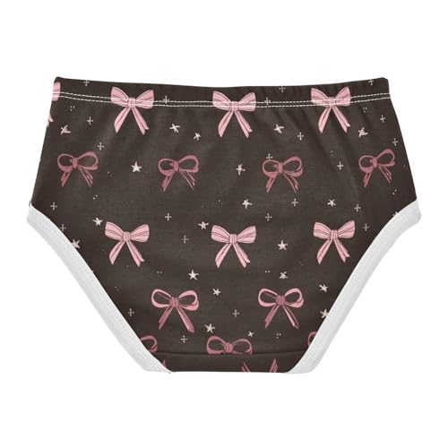Wusikd Pink Ribbon Bow Star Girls' Underwear Cotton Girls Briefs Soft Toddler Underwear 2T2