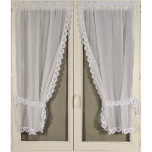 QABANE Paire de Rideaux Bonne Femme à Bord macramé