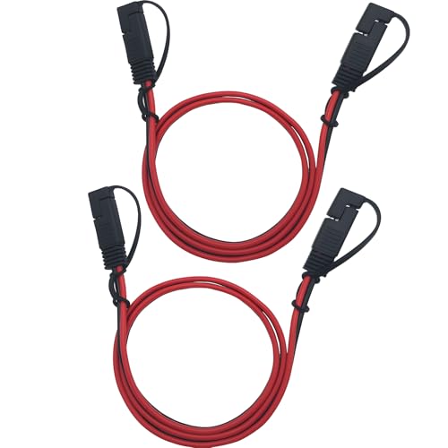Cavo Prolunga SAE-SAE 2 Pin 16AWG 1 Metro Con Cappuccio Antipolvere - Per Pannelli Solari, Batterie Auto E Moto (Confezione Da 2)