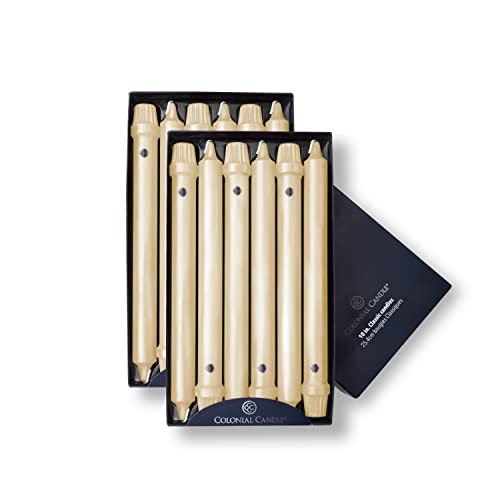 Image of Colonial Candle Unscented Taper Candle, Classic Collection, Limoncello, 10 in, Pack of 12 - Up to 8 Hours Burn