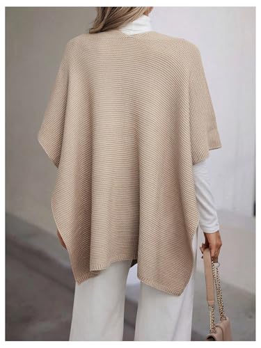 Verdusa Women's V Neck Shawl Wrap Poncho Capes Cross Front Cloak Cardigan Shawls2