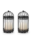 NUPTIO Vintage Bird Cage Decor: Decorative Bird Cage Candle Holder for Table - Hanging Metal Small Birdcage Tealight Votive Holders for Christmas Bridal Shower Centerpiece 6 Inch H