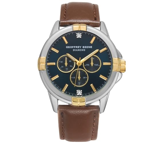 Montre chronographe Geoffrey Beene le cadeau élégant parfait pour homme avec son cuir marron