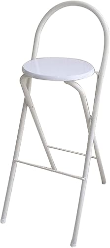 Miniatura 10 de Taburete de bar plegable, altura de la encimera de la cocina, silla de desayuno plegable con respaldo y reposapiés, taburete plegable para bistró,