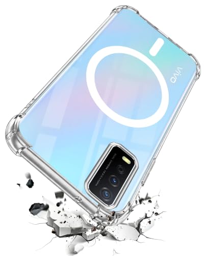 Image of Jkobi Shockproof Crystal-Clear Back Cover for Vivo Y12s | Y11s | Y12G (Magsafe Wireless Support | Drop & Camera Protection | Hard Polycarbonate)