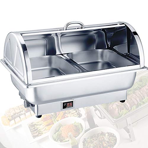 Calentador eléctrico de alimentos de acero inoxidable de 9 litros, para catering, temperatura ajustable (35-85°) para fiestas y banquetes