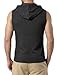 JMIERR Men's Fashion Sleeveless Hoodie Tank Tops Quarter Zip Pullover Vest Casual Slim Fit Muscle Hooded Tee Shirts for Summer Beach and Streetwear, L, Black