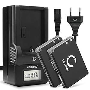 CELLONIC, Batterie pour Caméra, Compatible avec Canon Digital IXUS 970 is, NB-5L, 850, 870, 90 (3.7V, 1120mAh) 2 Pièces + Chargeur