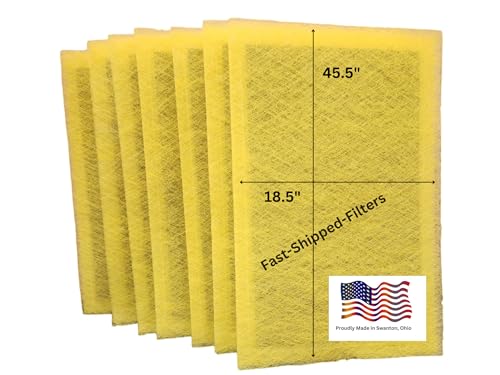 Fast-Shipped-Filters 7 Pack 20x48 Replacement Filter Pads Compatible with MicroPower Guard One Hour Air Cleaner Refill (7, Yellow, 20x48)