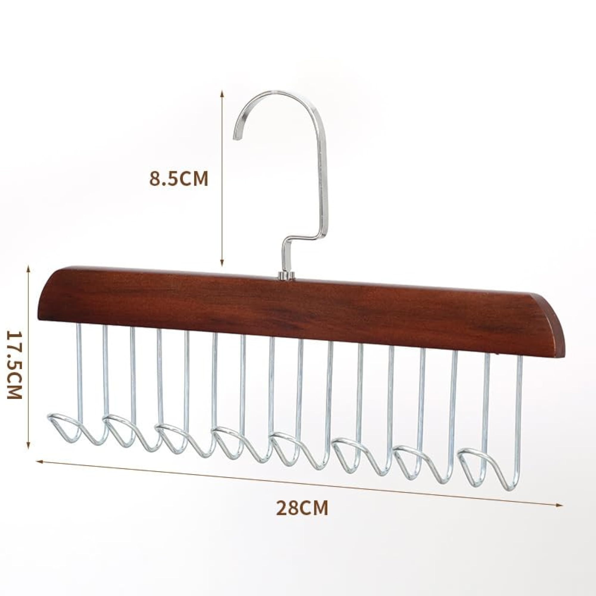 8 Hook Wooden Hangers for Closet Organization