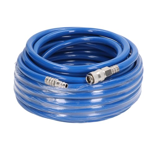 Baxnore 15m High Pressure Air Hose Flexible Lightweight PVC Compressed Air Tube with 1/4in NPT Quick Connector for Air Tools Garage Construction Workshop