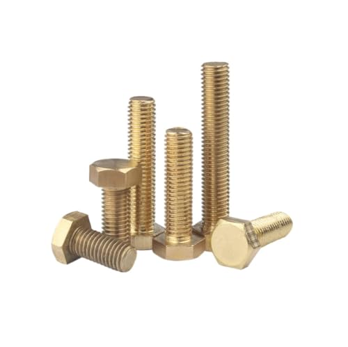 Image of M4*10mm Brass Hexagon Screw Bolts - 10 PCS External Hex Head Tap Bolts Hexagon Screws with External Hexagon Thread