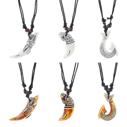UNICRAFTALE 6 Stück 2 Farben Maori Halsketten Fisch Anhänger Halsketten Angelhaken Anhänger Tribal Halsketten Ozeanharz Haifischmotiv Verstellbaren Schwarzen Wachsseilen Für Männer Und Frauen UNICRAFTALE 6 Stück 2 Farben Maori Halsketten Fisch Anhänger Halsketten Angelhaken Anhänger Tribal Halsketten Ozeanharz Haifischmotiv Verstellbaren Schwarzen Wachsseilen Für Männer Und Frauen
