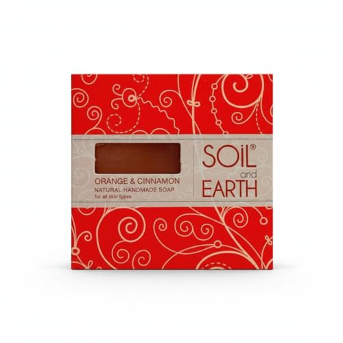 Image of Handmade Natural Orange & Cinnamon Bath Soaps | For All Skin Types | Pack of 3 (3 X 125 gm / 4.4 oz)