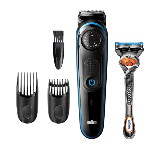 Braun Recortadora de Barba y Cortapelos BT3240, Máquina Cortar Pelo, para Hombre, 39 Ajustes de Longitud, Negro y Azul