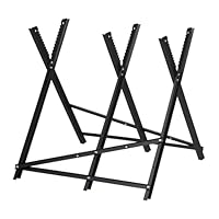 Relaxdays Sägebock, Holzsägearbeiten, klappbar, 150 kg, Sägegestell für Kettensägen, Stahl, HBT 80 x 81 x 83 cm, schwarz