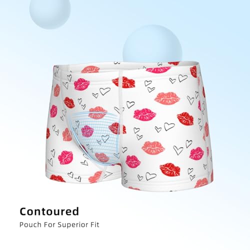 Boys' Cotton Boxer Brief Soft Underwear-Red Lips 14