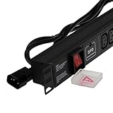 kenable PDU Stromverteilereinheit 8 Fach C13 Steckdosen Überspannungsgeschützt mit C14 IEC Stecker 1,8m Kabel
