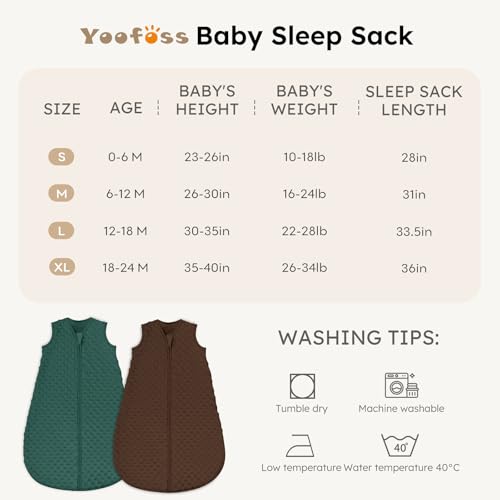 Image of Yoofoss Fleece Baby Sleep Sack 0-6 Months with Plush Dots, TOG 1.5 Baby Wearable Blanket with 2-Way Zipper, Cotton Toddler Sleep Sack Fleece