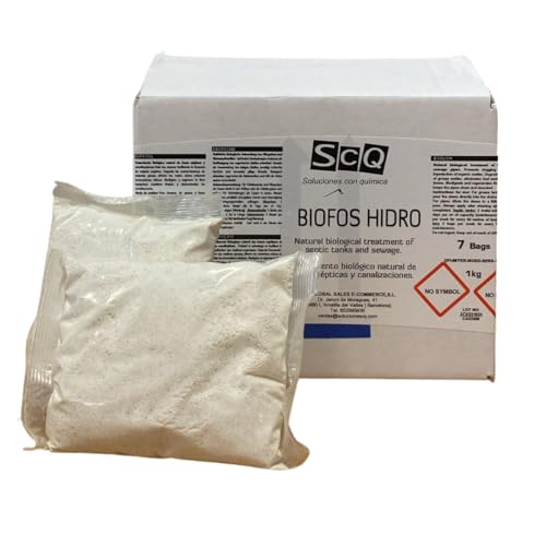 Bolsas hidrosolubles Tratamiento de Fosas Sépticas y Canalizaciones - Elimina olores y residuos - Bacterias para tanque séptico Activador biológico BIOFOS HIDRO 7x100g