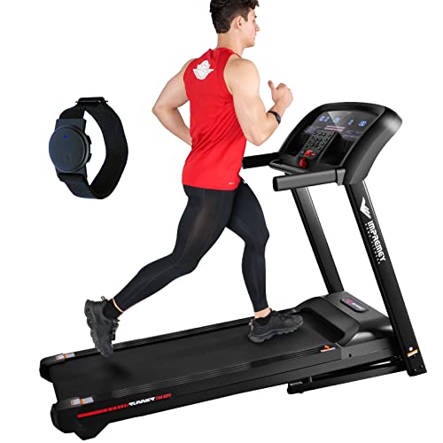 Impremey Folding Treadmill with Auto Incline 15%, 3.5HP, 350 Lb Capacity, 11 MPH, 50″ x 19″ Ultra Large Running Area, Heart Rate Monitor Armband, HRC Training for Home Walking and Running