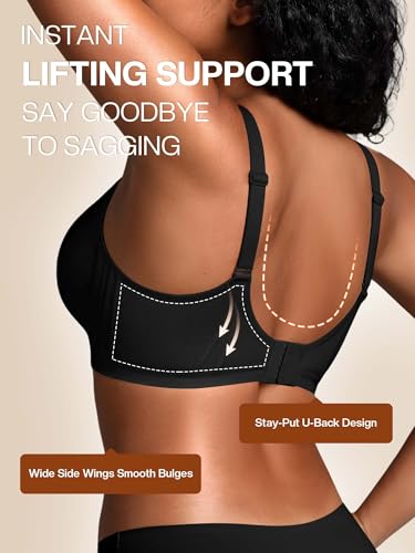 Image of Wireless Jelly Bras for Women No Underwire with Support - S-2XL Seamless Bralettes Everyday Comfort Tshirt Padded Bra