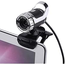 كاميرا ويب، كاميرا ويب USB 2.0 بدقة 12 ميجا بكسل مع حامل دوار 360 درجة وميكروفون مدمج لسطح المكتب أو الكمبيوتر المحمول باللون الفضي