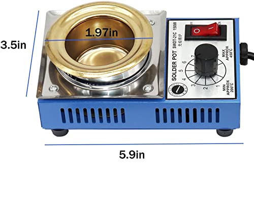 Image of Electric Solder Pot with Titanium Plate - 2 Inch 220V 150W Desoldering Bath for Precise Soldering and Desoldering Applications (200-450 Celsius) inch