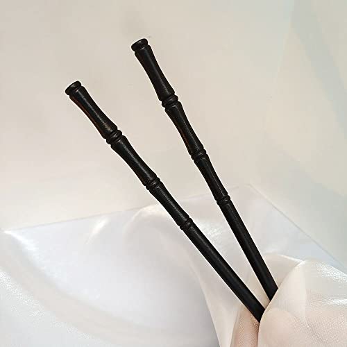 Women Retro Simple Wooden Hairpin Bamboo Shape Hair Chopsticks Classical Hair Pins Stick Antique Hanfu Headdress Hair Accessories(Brown) #TOP2