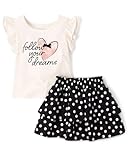 The Children's Place,Baby Girls,and Toddler Short Sleeve Shirt and Skirt, 2 Piece...