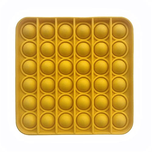 Image of LIVYU LIFE Push pop Bubble Fidget Toy, Stress Relief and Anti-Anxiety Tools Sensory Toy for Autism to Relieve Stress for Kids and Adults (Square-Yellow)