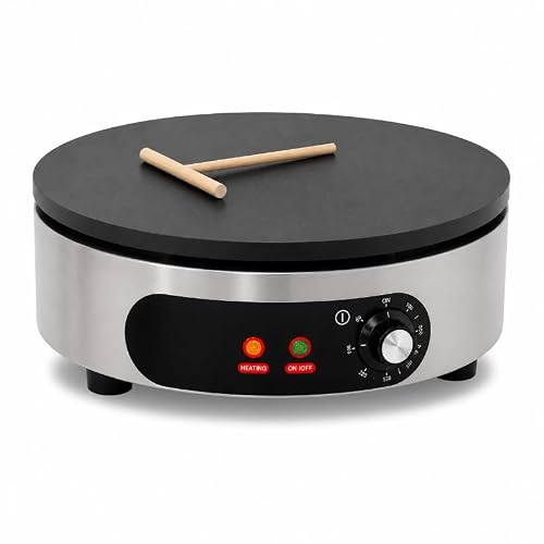Crêpière Ronde Professionnelle Électrique 3000W - Plaque Fonte 40 cm