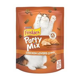 Purina Friskies Cat Treats, Party Mix Chicken Lovers Crunch – 20 Oz. Pouch