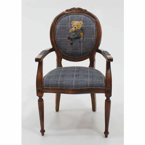 Casa Padrino Silla de comedor barroco de lujo con reposabrazos oso de peluche poder ruptura azul/marrón
