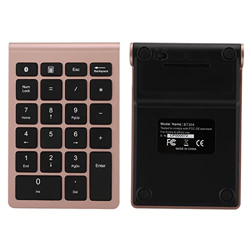 Mini Clavier sans Fil, pavé Numérique avec 22 Touches, Conception Ergonomique, Compatible avec, Mac OS (Or Rose)
