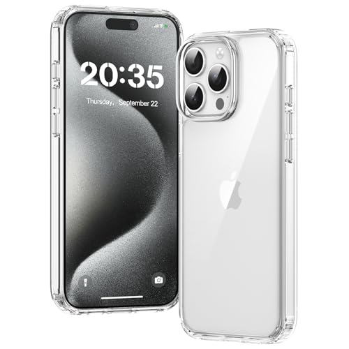 Voyahülle Hülle für iPhone 15 Pro Max Hülle Anti-Vergilbung Transparent Handyhülle Stoßfest Schutzhülle Premium Kratzfeste Case für iPhone 15 Pro Max -Durchsichtig