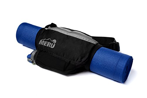 PDTXCLS TANGDIAABBCC Meru Lite-Gear Yoga Mat Bag, Crossbody Carrier Sling Bag with Water Bottle Holder. Fits All Sized Yoga Mats. Large Zipper Pouch. Waterproof - Black