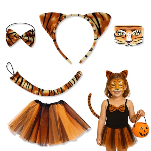 JYNVO Tierkostüm Kinder, 5-teiliges Set Mädchen Tutu Rock mit...