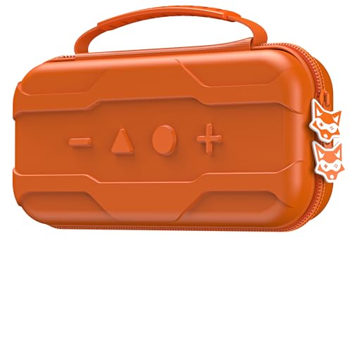 HELLCOOL Funda para Nintendo Switch y Switch OLED Consola,Case Switch 2 para Consola Switch,10 Juegos, Carcasa de Consola,Joypad,Cables USB y Otros Accesorios Nintendo Switch 2,Naranja
