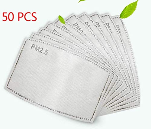 50 Pcs Activated Carbon Filters, Meltblown Cloth Non-Woven Cloth with 5 Layers Filters
