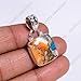 Natural Top Quality Orange Spiny Oyster Turquoise Gemstone 925 Sterling Silver Handmade Statement Pendant for Women Gift for Mom Wife Son