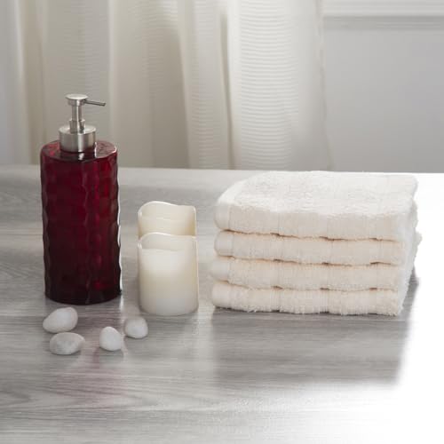 maspar 100% Cotton Casper Face Towel, Set of 4, (30 x 30 cm), Ecru