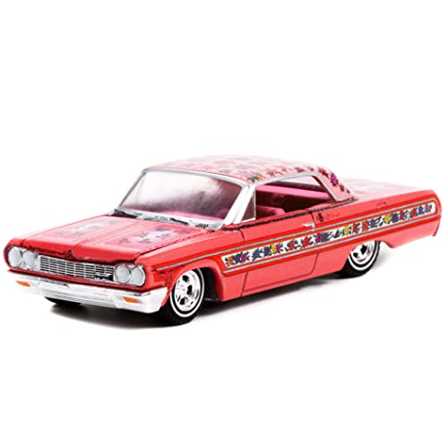 Greenlight 1964 Chevy Impala Lowrider 1:64 Rosa miniatura 2