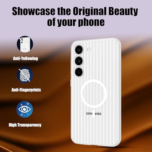 Image of AIBEX Protective Back Case Cover Compatible for Samsung S23| Camera & Body Protection| Shockproof,Scratch Resistant| Mag-Saf Wireless Charging Support - White